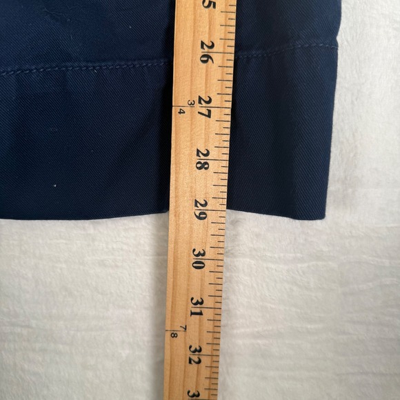 LOFT Navy Blue Cotton Carpenter Wide Leg Patch Pocket Pants Size 12 High Rise - Picture 7 of 8